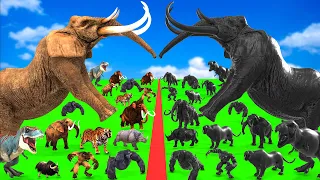 Prehistoric Mammals vs Shadow Itself Mammals Size Comparison Woolly Mammoth Mastodon Rhino Kong Lion