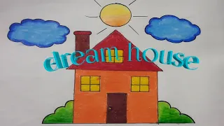 House drawing easy way for kid 🏠🏡🏠 #Zeba #fahim #kidzdrawing.