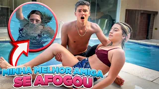 MINHA MELHOR AMIGA SE AFOGOU NA PISCINA! Salvei ela!! •Irmãos Scribel•