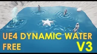 FREE Unreal Engine 4 Reactive Dynamic Water V3 Project Download [UE4.20]