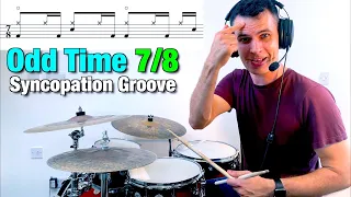 Odd Time 7/8 Syncopation Groove - Drum Lesson