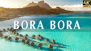 VOLANDO SOBRE BORA BORA 4K | Increíble paisaje natural hermoso con música relajante | VÍDEO 4K UHD