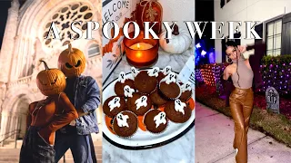 spooky week VLOG👻 | carving pumpkins anxiety Q&A🎃| costumes| scary movie| treats| halloween lights