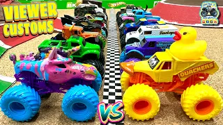 Toy Diecast Monster Truck Racing Tournament | VIEWER CUSTOMS designed & painted by our fans! RACE #1