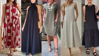 Trendy long casual dresses design for ladies and girls 2024/Vestidos largos de moda mujers 2024