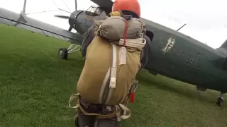 Первый самостоятельный прыжок с десантным парашютом Д-6 (GoPro)