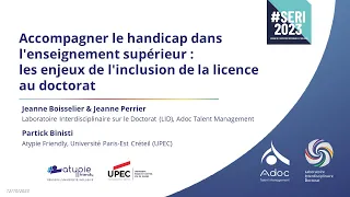 Accompagner le Handicap : les enjeux de l'inclusion de la licence au doctorat