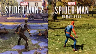 Spider Man 2 vs Spider Man Remastered - Physics and Details Comparison