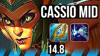 CASSIOPEIA vs TALIYAH (MID) | 13/1/4, Godlike, 600+ games, Rank 15 Cassio | KR Grandmaster | 14.8