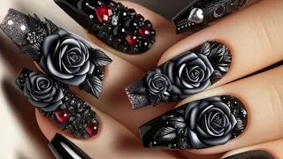 Easy Purple Flower Nails Art For Beginner Vẽ Hoa New Nails Designs #nailart