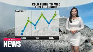 [Weather] Cold turns to mild this afternoon