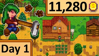 NEW Stardew Valley MIN/MAX Guide Spring Day 1