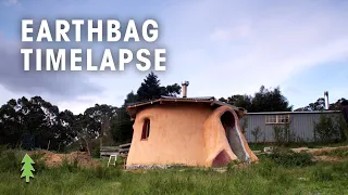 Time Lapse of Earthbag Tiny House Construction