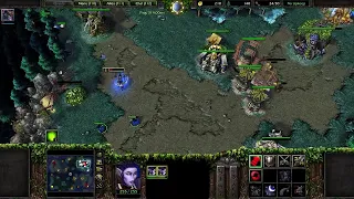 Warcraft 3 Frozen Throne how to defend against 3 peasant tower rush easily as Night Elves