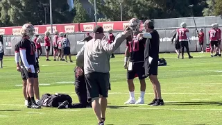 Jimmy Garoppolo and Brock Purdy on target in 49ers-Panthers practice warmup work