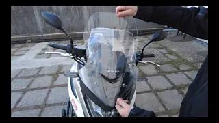 Honda NC750X (2021) factory tour with windshield equipment and test drive