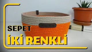 ✅ İki Renkli Trend Sepet Yapımı | Kordon İpi İle Kendin Yap | Şık ve Pratik Sepet Tasarımı 💯