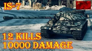 IS-7  12 Kills, 10000 Damage ★ Winter Himmelsdorf ★ World of Tanks