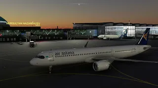 Full flight KC992 Astana-Almaty by Air Astana in MSFS2020