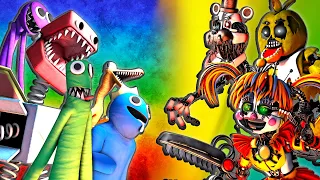 Rainbow Friends & Boxy Boo vs FNaF Scrap Animatronics