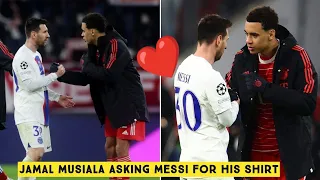❤️ Jamal Musiala Asking Messi For His Shirt At Full-Time After PSG UCL Elimination vs Bayern