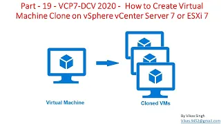 Part - 19 - VCP7-DCV 2020 - How to Create Virtual Machine Clone on vSphere  vCenter Server 7/ESXi 7