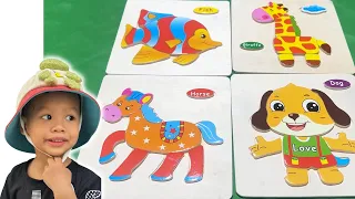 Best Learn Shapes Animals Shape Matching Puzzle | Toddler Learning Kids Preschool Toy Video