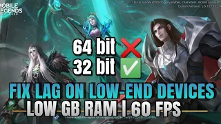 HOW TO FIX LAG & FPS DROP USING MLBB 32 BIT VERSION PATCH RISE OF NECROKEEP FIX SPAWN DELAY, 60 FPS