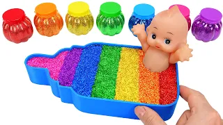 Satisfying Video l Mixing All My Slime Smoothie with Making Rainbow Baby Milk Bottle Cutting ASMR