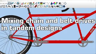 Mixing chain and belt drives on a tandem in BikeCAD