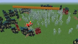 1000 Wardens Vs 1000 Glass Golems | Minecraft Mob Battle