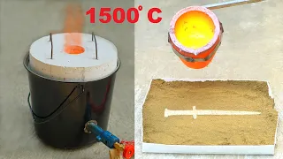 DIY Metal Melting Furnace at Home l Homemade  Metal Foundry l