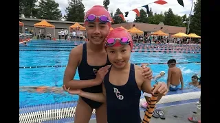 2018 Tiger Swim Meet – Girls – 10&under – 50 Butterfly – Elise and Valerie