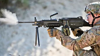 Firing 5.56mm M249 Squad Automatic Weapon (SAW), M240B Machine Gun and M203 Grenade Launcher