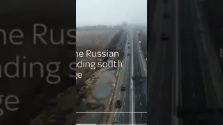 Russian Convoy ambushed airborne footage