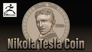 Nikola Tesla Relief in Zbrush / Coin / Timelapse / 3D - CG