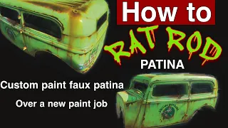 Custom airbrushing rust on a hot rod