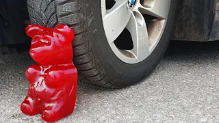 Crushing Crunchy & Soft Things by Car! EXPERIMENT CAR vs GIANT GUMMY BEAR (Five pound)