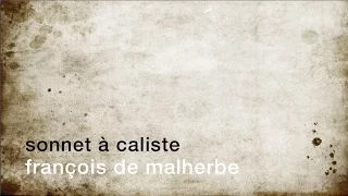 La minute de poésie : Sonnet à Caliste [François de Malherbe]