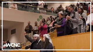 Chaos at Monday's city council meeting as local tensions over the Israel-Hamas conflict arise
