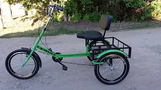 Three-wheeled cargo bike for adults, disabled people and people with disabilities