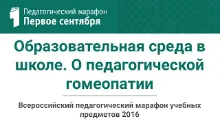 Образовательная среда в школе. О педагогической гомеопатии