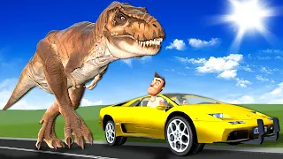 T-REX INTERRUPTS OUR RACE! (Garry's Mod)