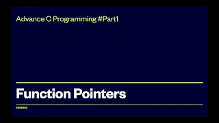 Function Pointer : Advance C Programming #part1