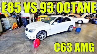Dyno Tuning A C63 AMG With 93 Octane Vs E85! Big Power Gains On A Naturally Aspirated V8! (M156)