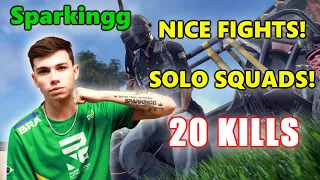 Sparkingg - 20 KILLS (2.5K Damage) - NICE FIGHTS! - SOLO SQUADS - PUBG