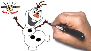 how to draw Olaf from Frozen 2 Movie Step by step