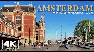 Amsterdam City Virtual Walk2022 | 4K Netherlands Travel Tour | Life Video with City Sounds