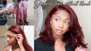 How to dye wig burgundy without bleach | Beauty Forever Hair