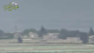 FSA fighters hit a fast moving regime BMP with a TOW. 2016/5/16